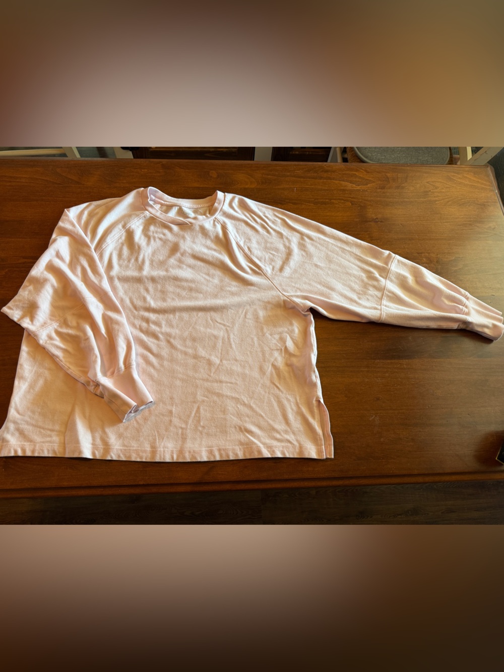 Aerie Offline Oversize Boyfriend Crewneck Long Sleeve Top - Light Pink
